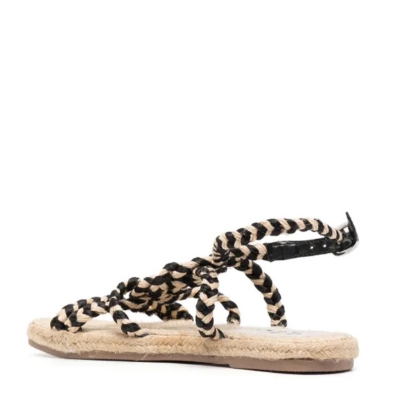 Manebi Flat Rope Sandal Jute Woven Neutral Women’s Ankle Gladiator - Picture 9 of 10